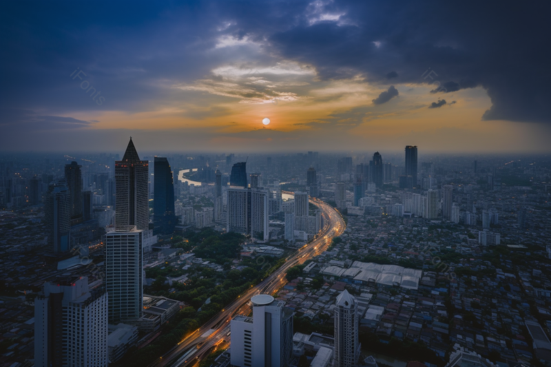 实拍蓝色傍晚城市河流远景摄影背景,高清,摄影图,摄影图片,图片大全,摄影图免费下载